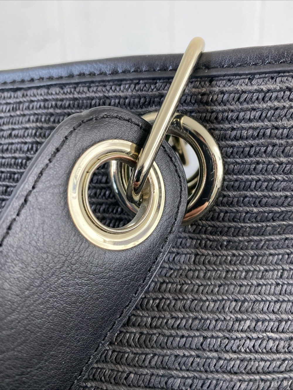 Talbots Black Straw Handbag - Picture 2 of 7